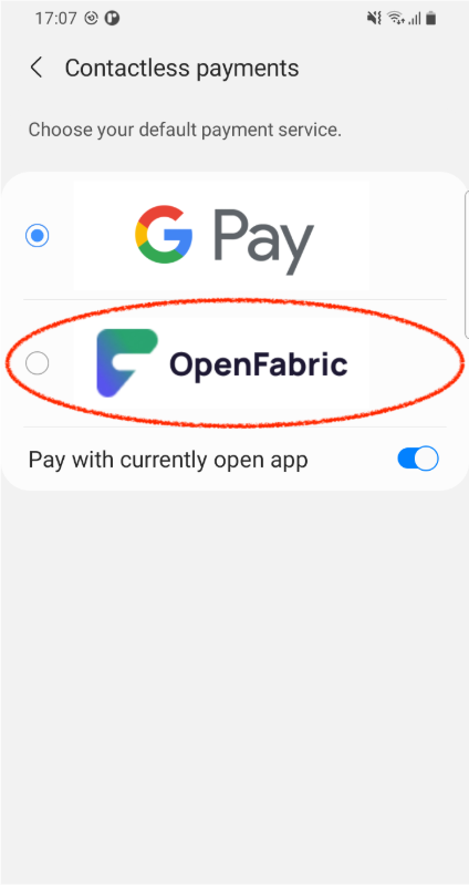 Android Choose your default Payment service